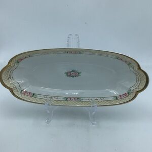 Antique Nippon Hand-painted Oval Serving Bowl/ Dish